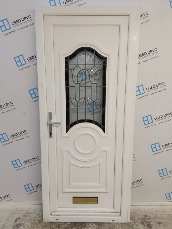 Used White Upvc Front Door 900mm x 2085mm (reduce to 875mm) 0525