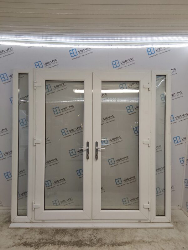 Used White Upvc French Doors And Side Panels 2125mm x 2085mm EA8