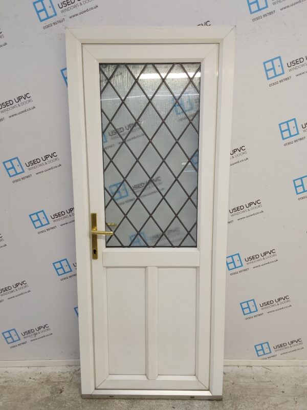 Used White Upvc Back Door 820mm x 2025mm 0706