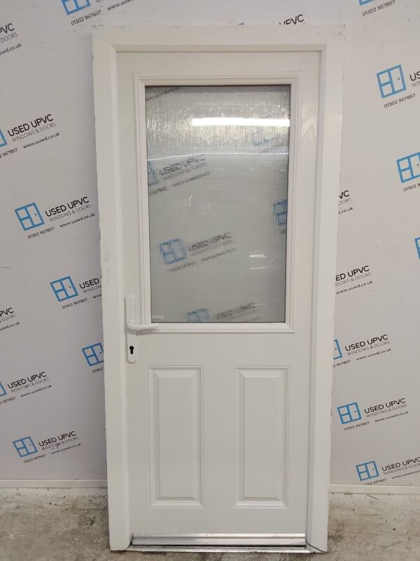 Used White Composite Back Door 890mm x 2035mm 0573