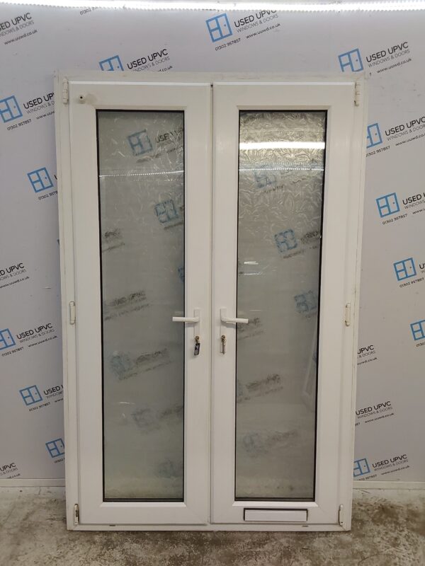 Used White Upvc French Doors 1355mm x 2110mm (Reduce To 1315mm) EA5