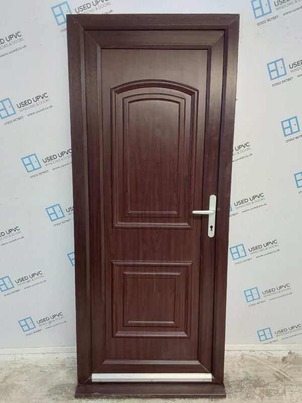 Used Rosewood Upvc Back Door 880mm x 2100mm 0779