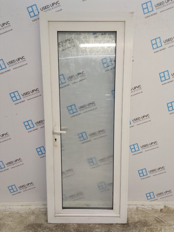 Used White Upvc Full Glass Back Door 840mm x 2100mm 0806