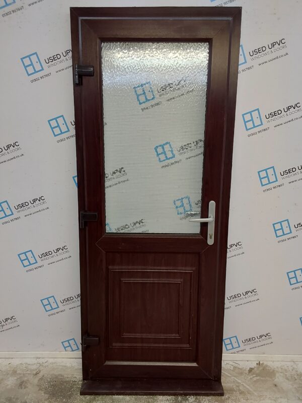 Used Rosewood Upvc Back Door 825mm x 2055mm (outwards opening) 0357