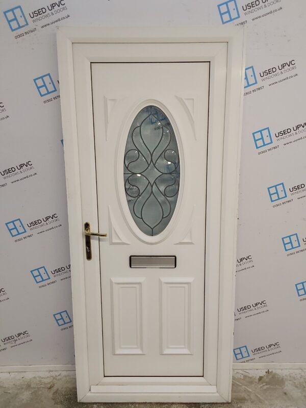 Used White Upvc Front Door 910mm x 2070mm (reduce to 895mm) C6013