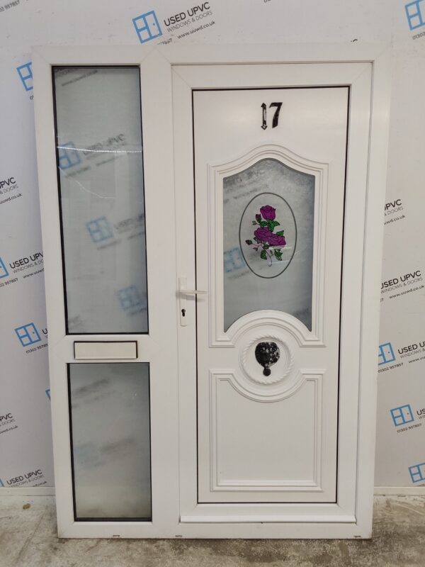 Used White Upvc Front Door And Side Panel 1370mm x 2045mm DS003