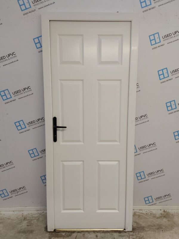 Used White Composite Back Door 845mm x 2055mm 0755