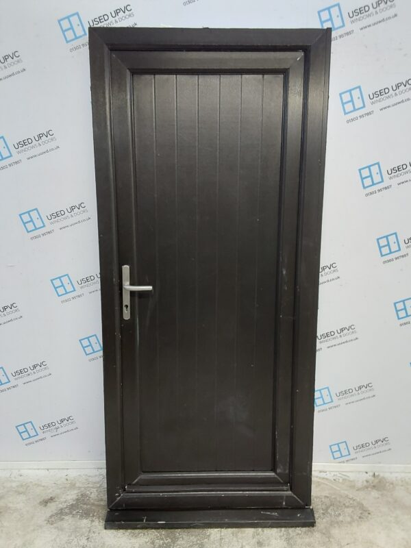 Used Black Upvc Back Door 945mm x 2100mm (Reduce To 925mm) 0456