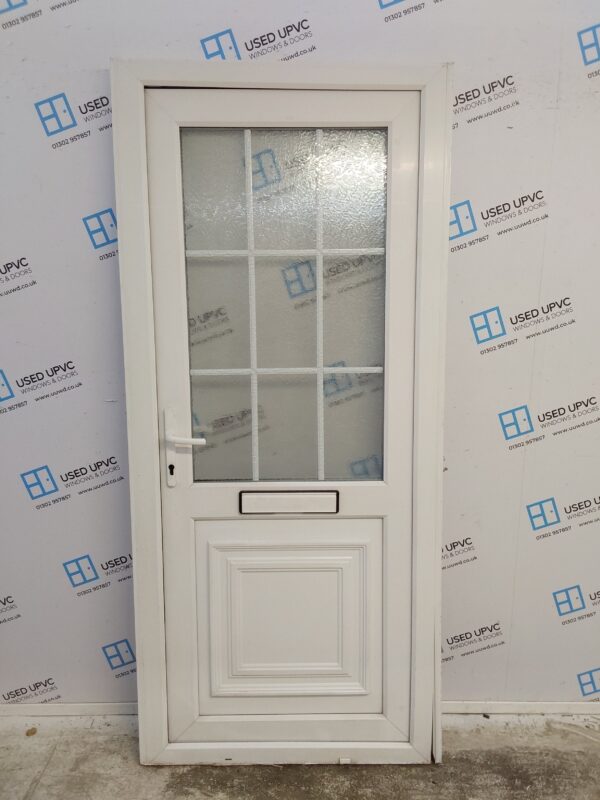 Used White Upvc Front Door 930mm x 2080mm(Reduce To 890mm) 0367