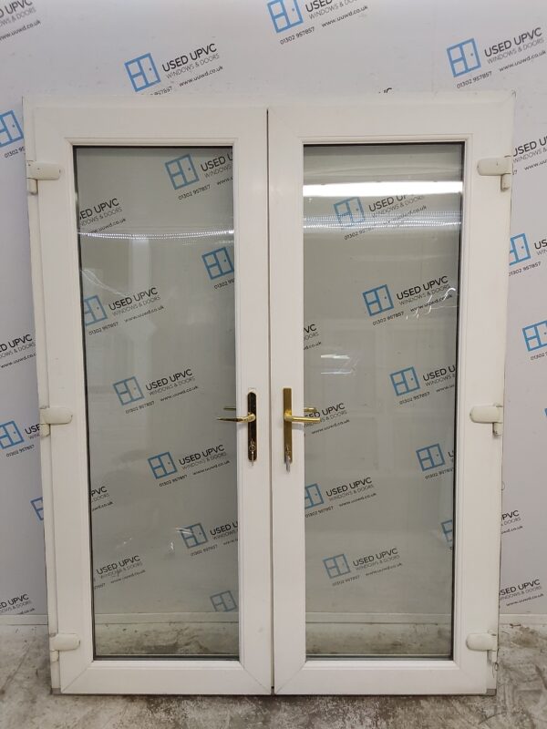 Used White Upvc French Doors 1580mm x 2050mm EA7