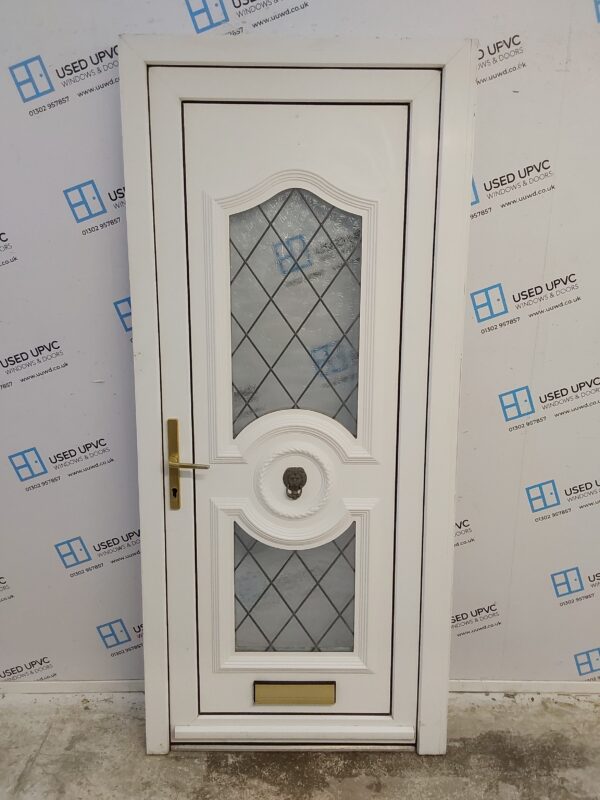 Used White Upvc Front Door 915mm x 2045mm (Reduce To 895mm) 0368