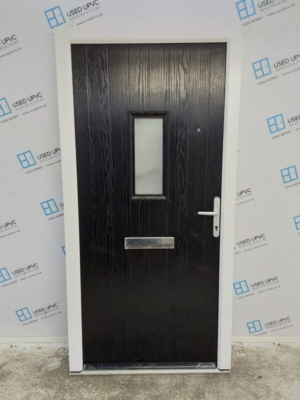 Used Black Composite Front Door 1015mm x 2060mm 0820