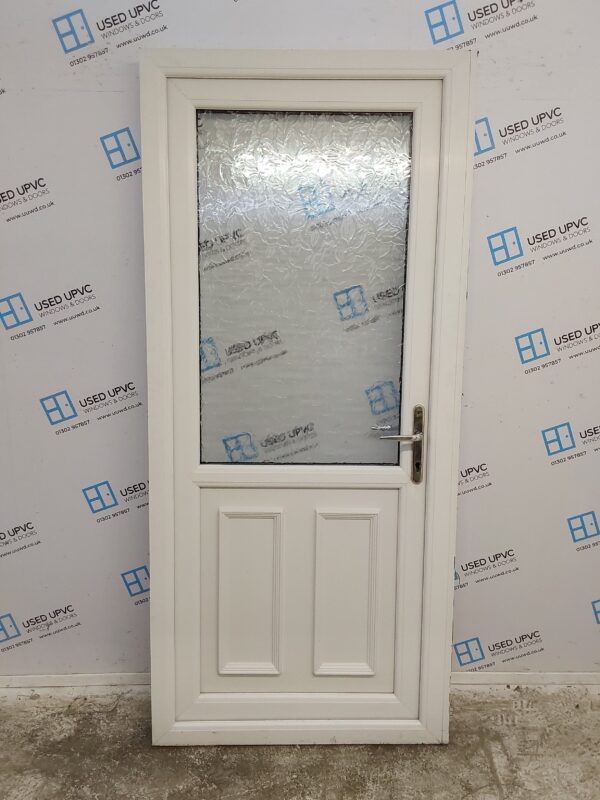 Used White Upvc Back Door 930mm x 2060mm (Reduce To 910mm) 0779