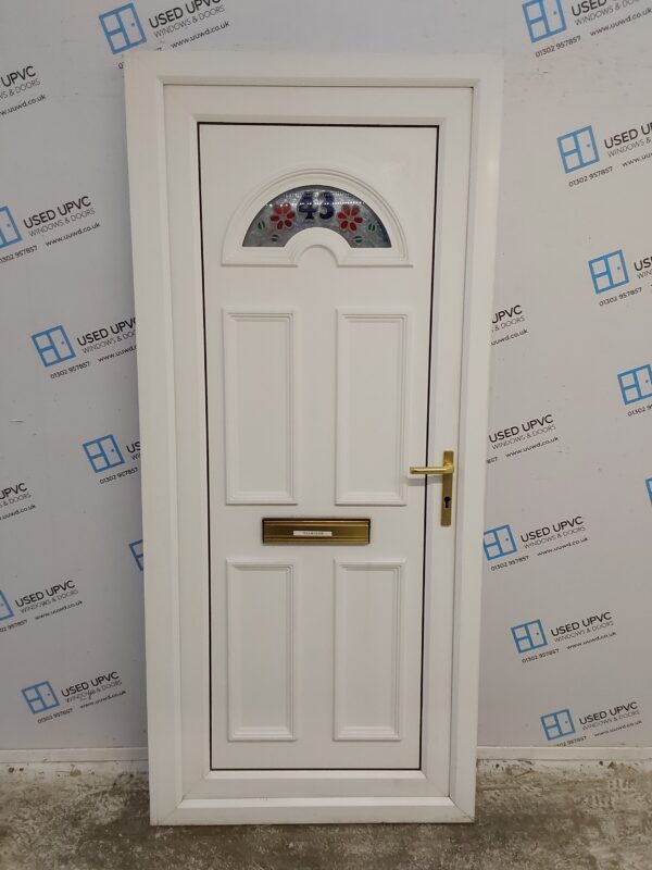 Used White Upvc Front Door 920mm x 2050mm (Reduce To 900mm) 0730