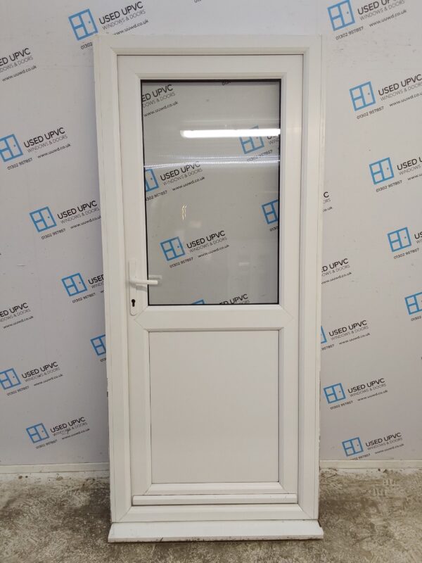 Used White Upvc Back Door 925mm x 2080mm (Reduce To 885mm) 0528