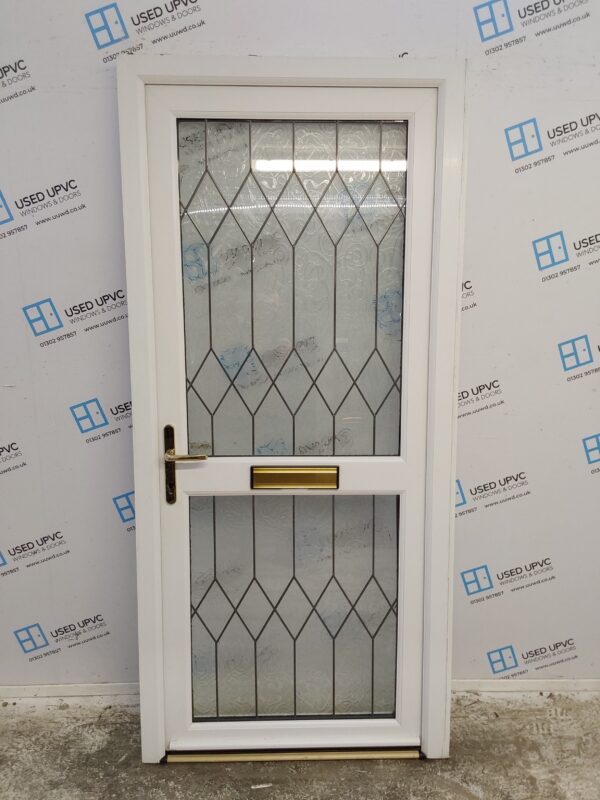 Used White Upvc Front Door 940mm x 2040mm (Reduce To 925mm) 0486