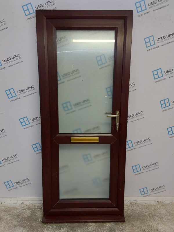 Used Rosewood Upvc Front Door 880mm x 2100mm (Reduce To 860mm) 0149