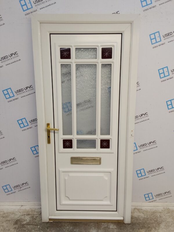 Used White Upvc Front Door 930mm x 2025mm 0416