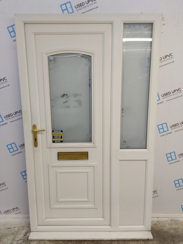 Used White Upvc Front Door And Side Panel 1215mm x 2060mm DS034