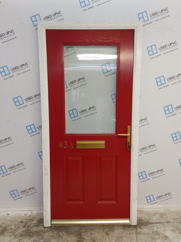 Brand New Red Composite Front Door 1005mm x 2100mm C1ND47