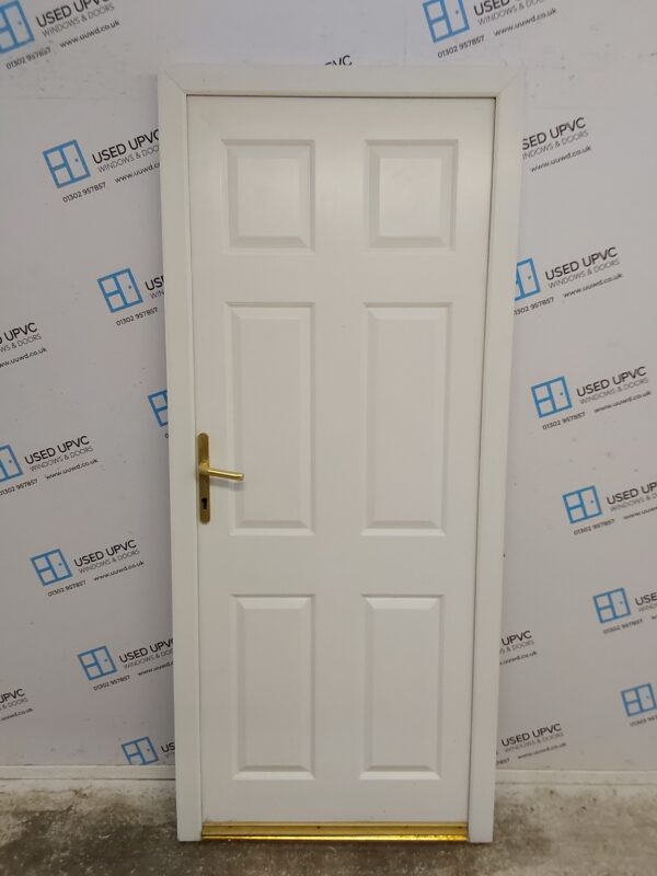 Used White Composite Back Door 875mm x 2035mm C7D004