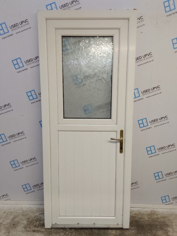 Used White Upvc Stable Back Door 870mm x 2100mm 0456