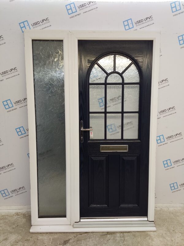 Used Dark Blue Composite Front Door And Side Panel 1360mm x 2090mm (Reduce To 2070mm) DS037