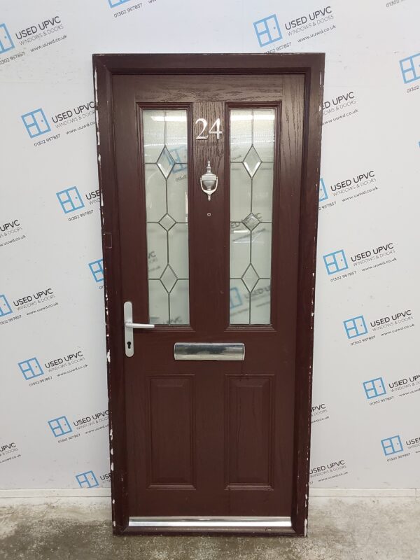 Used Brown Composite Front Door 890mm x 2060mm 0032