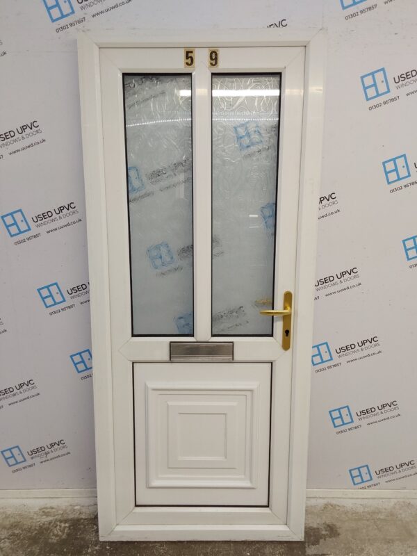 Used White Upvc Front Door 875mm x 2020mm C7D006