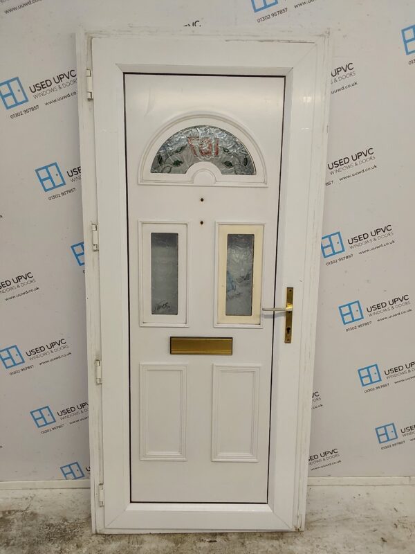 Used White Upvc Front Door 920mm x 2035mm (Reduce To 890mm) 0810 - Image 2