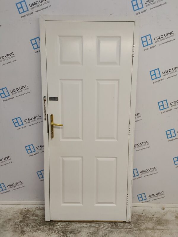 Used White Composite Back Door 905mm x 2050mm 0481 - Image 2