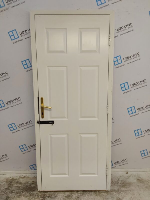 Used White Composite Back Door 880mm x 2060mm 0364 - Image 2