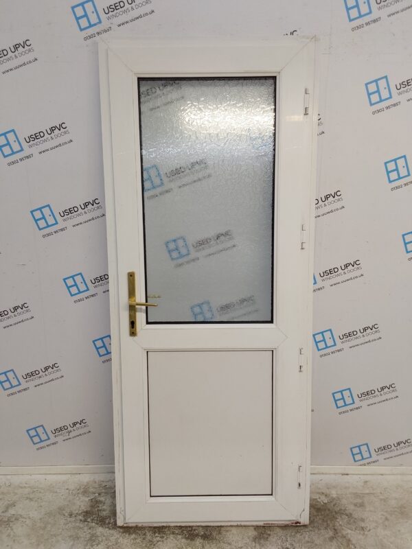 Used White Upvc Back Door 850mm x 2045mm (Reduce To 830mm) 0537 - Image 2