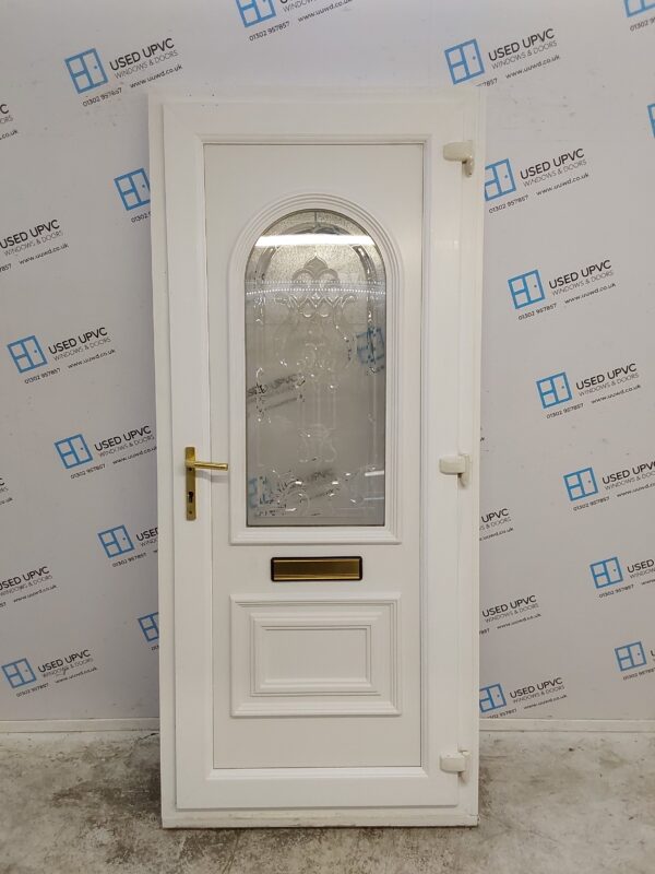 Used White Upvc Front Door 920mm x 2090mm (Reduce To 900mm) C7D079 - Image 2