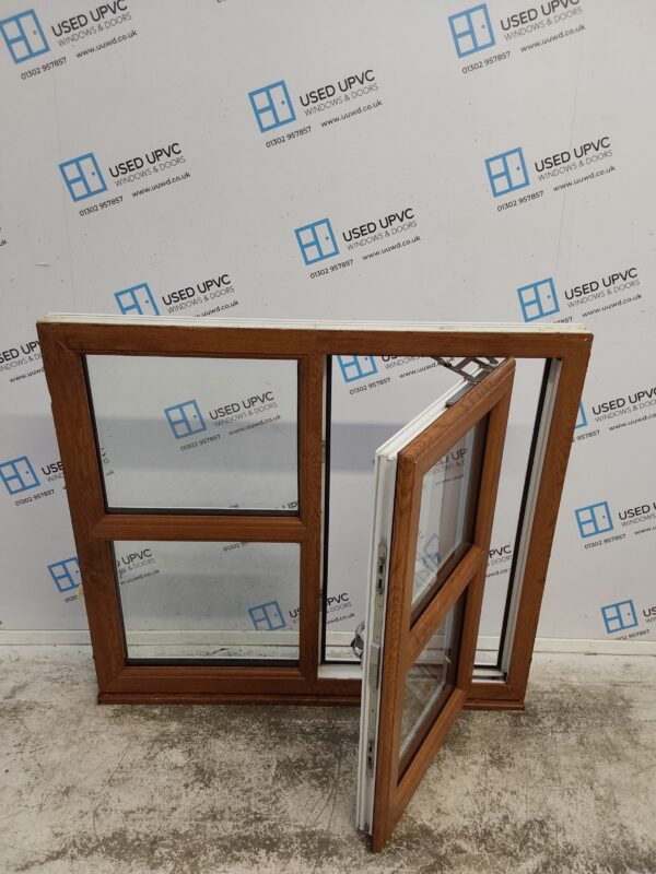 Used Oak Upvc Window 1130mm x 1050mm C5051 - Image 2