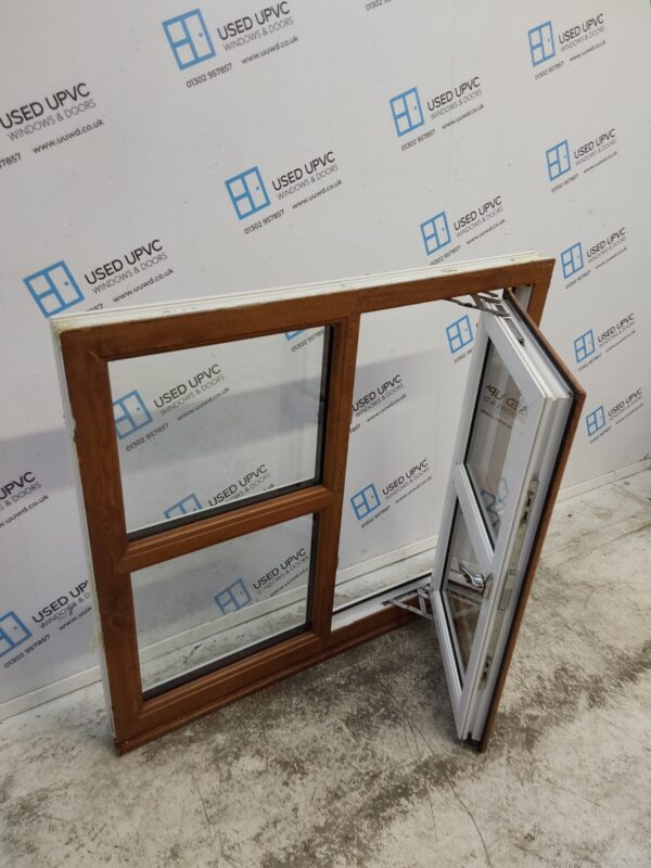 Used Oak Upvc Window 1130mm x 1050mm C5051 - Image 3