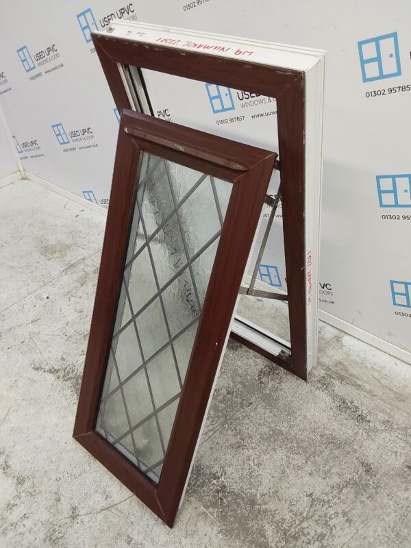 Used Rosewood Upvc Window 480mm x 1010mm C2B109 - Image 3