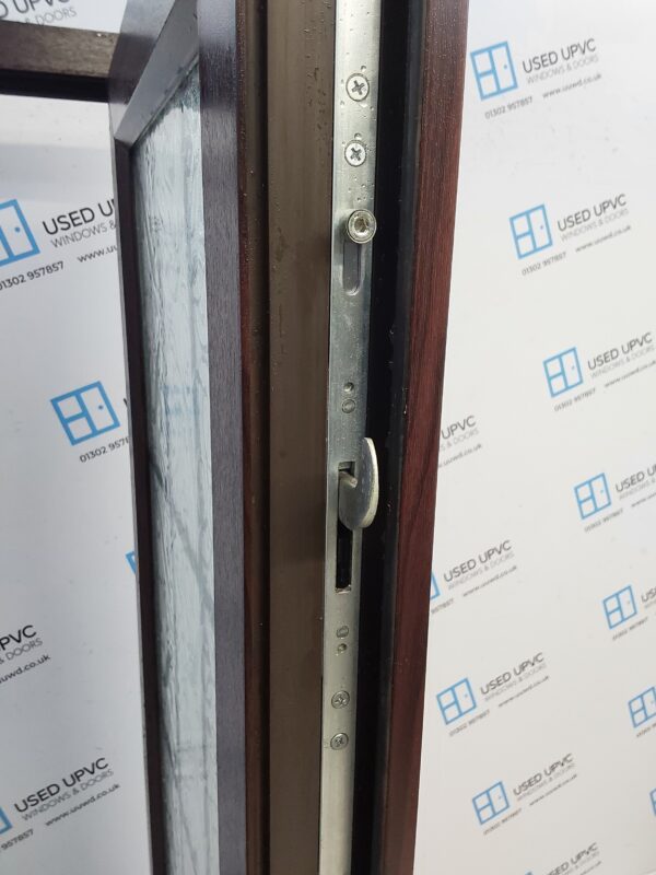 Used Rosewood Upvc Back Door 820mm x 2025mm (reduce to 800mm) 0781 - Image 4