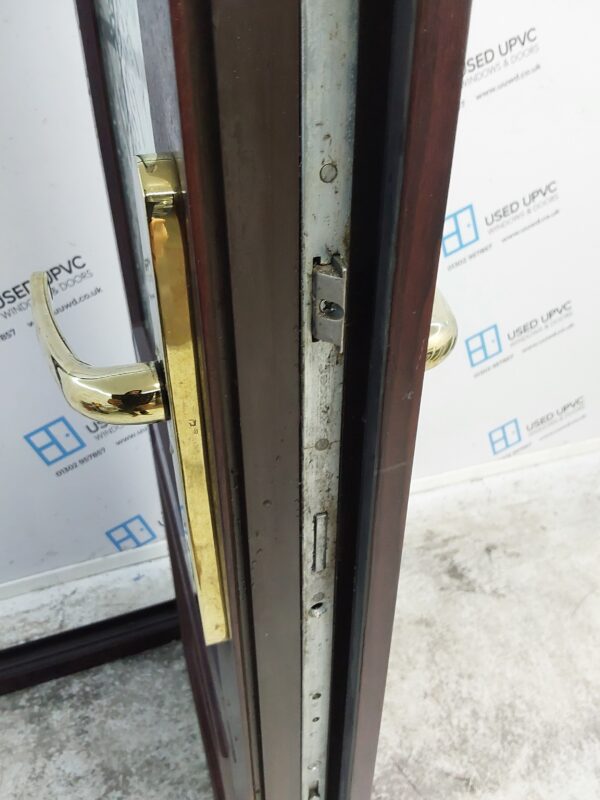 Used Rosewood Upvc Back Door 820mm x 2025mm (reduce to 800mm) 0781 - Image 5