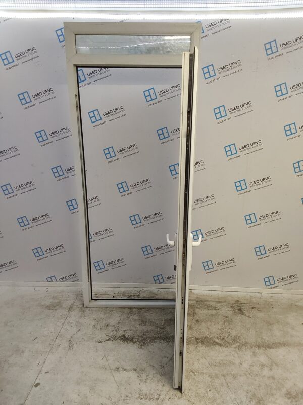 Used White Upvc Front Door And Toplight 930mm x 2255mm 0649 - Image 3