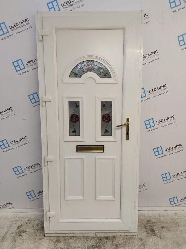 Used White Upvc Front Door 920mm x 2080mm (reduce to 880mm) 0637 - Image 2