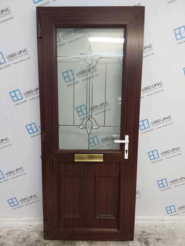 Used Woodgrain Upvc Front Door 840mm x 2025mm 0548 - Image 2