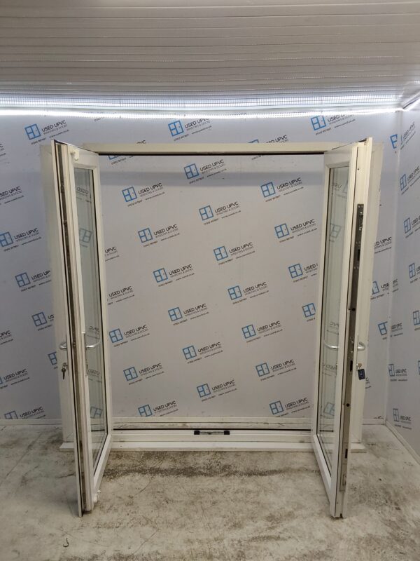 Used White Upvc French Doors And Side Panels 2125mm x 2085mm EA8 - Image 2