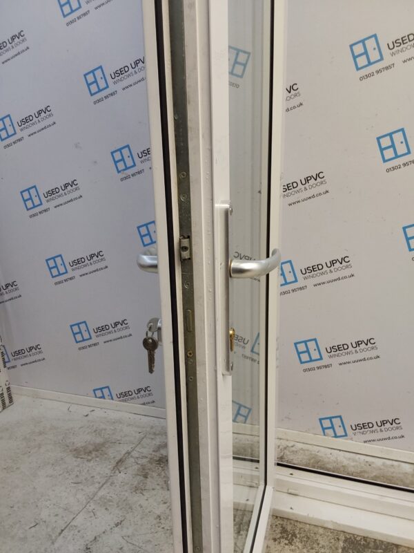 Used White Upvc French Doors And Side Panels 2125mm x 2085mm EA8 - Image 4