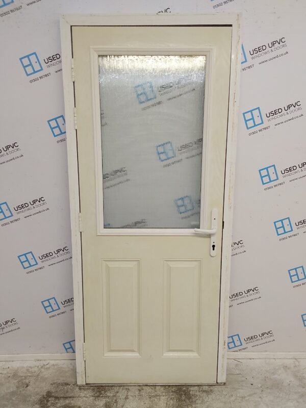 Used White Composite Back Door 890mm x 2035mm 0573 - Image 2