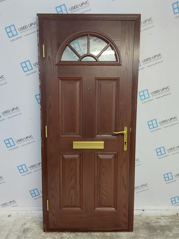 Used Rosewood Composite Front Door 915mm x 2090mm C7D056 - Image 2