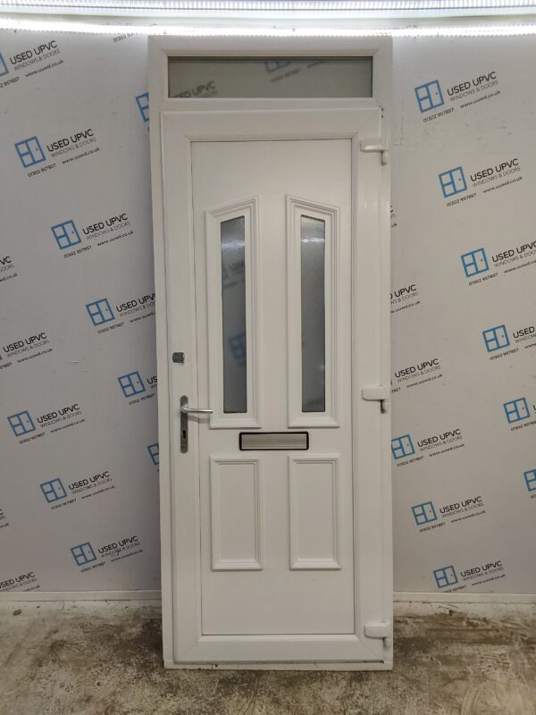 Used White Upvc Front Door And Toplight 880mm x 2360mm 0367 - Image 2