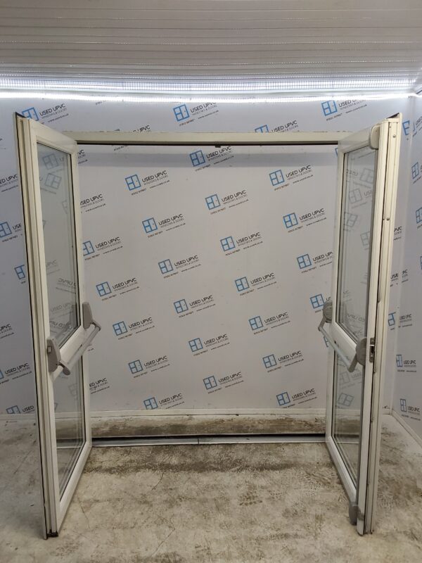 Used White Upvc Push Bar French Doors 1795mm x 2085mm EA15 - Image 2