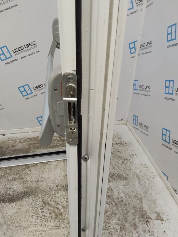 Used White Upvc Push Bar French Doors 1795mm x 2085mm EA15 - Image 3