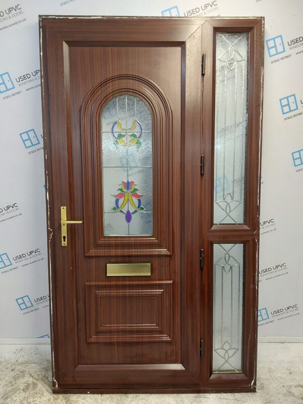 Used Woodgrain Upvc Front Door And Side Panel 1185mm x 2090mm DS019 - Image 2